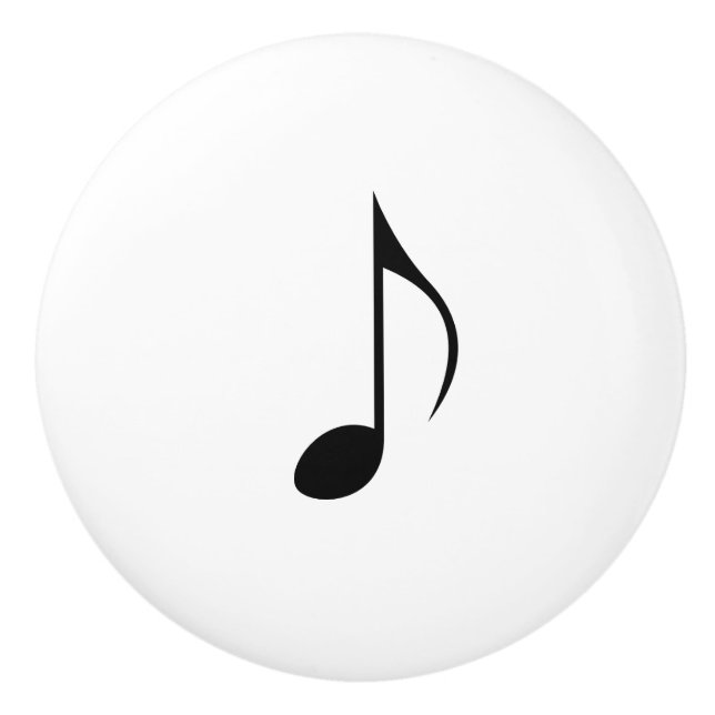 Music notation single eighth note or quaver ceramic knob (Front)