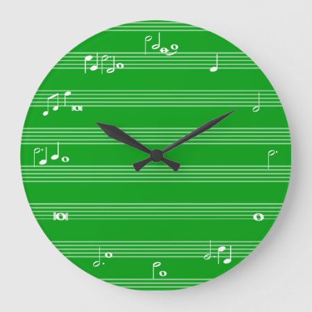 Music Notation Time Clock - Green And White