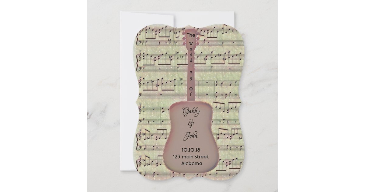 Music Note and Guitar Invitation | Zazzle