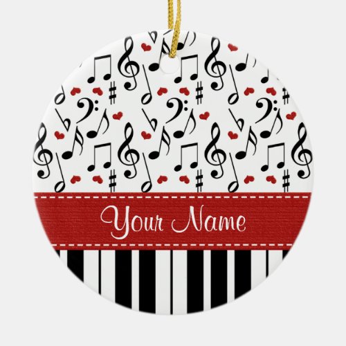 Music Note and Piano Ornament