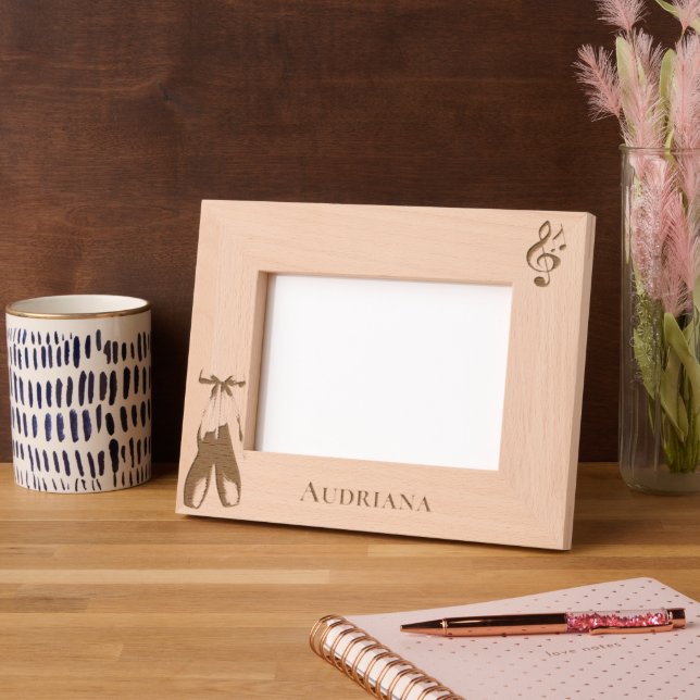 Music Note Ballet Shoes Personalized Engraved Frames (Left)