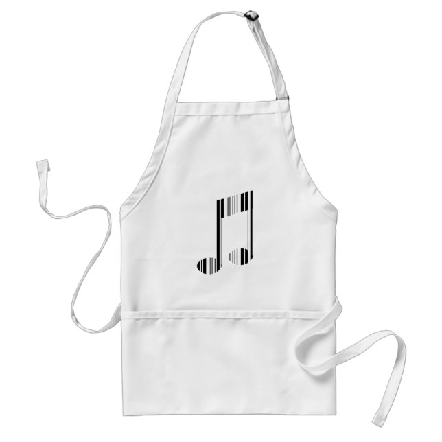 MUSIC NOTE BAR CODE Musical Barcode Pattern Adult Apron (Front)
