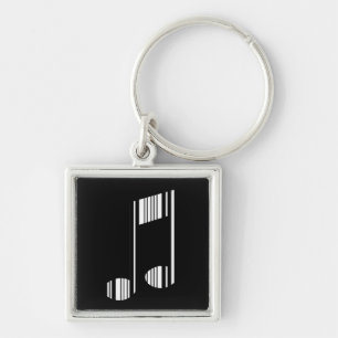 MUSIC NOTE BAR CODE Musical Barcode Pattern Keychain