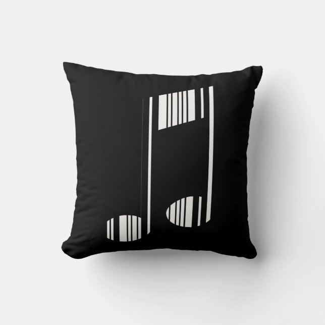 MUSIC NOTE BAR CODE Musical Barcode Pattern Throw Pillow (Front)