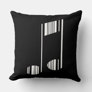MUSIC NOTE BAR CODE Musical Barcode Pattern Throw Pillow