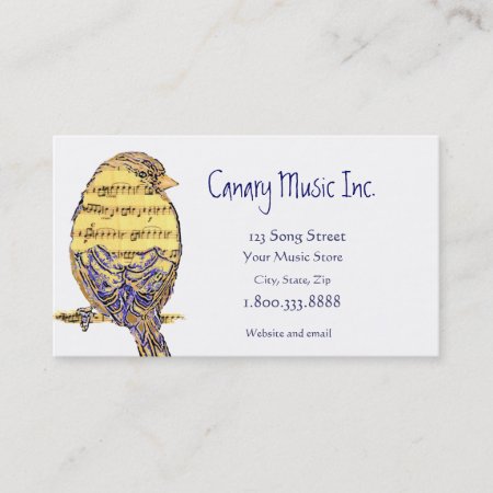 Music Note Bird Custom Business Card