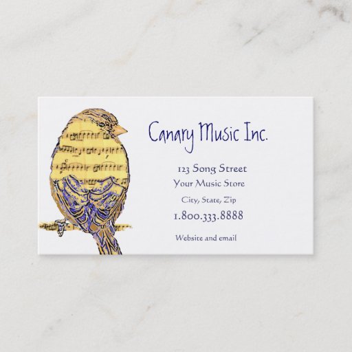 Customizable Music Note Bird Custom Business Card