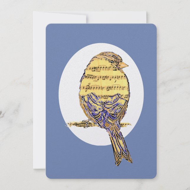 Music Note Bird Theme Retirement Custom Invite (Front)