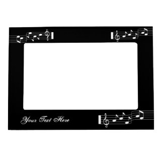 Music Note Black Photo Frame Magnet