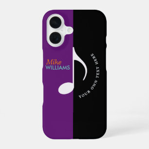 music note ~ black & purple cool iPhone 16 case