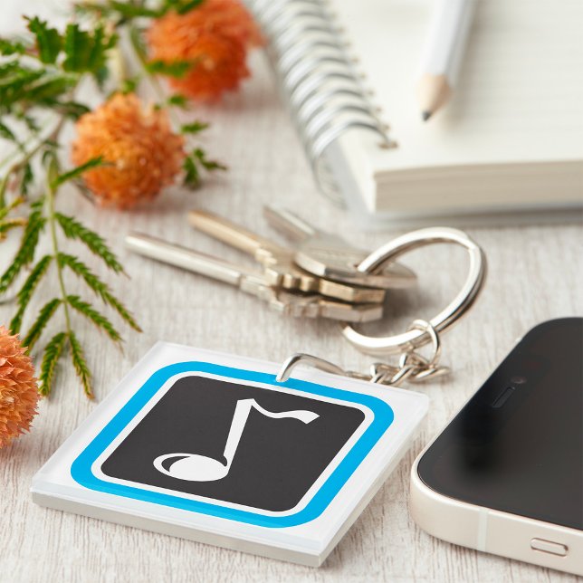 Music Note Bold Minimalist Musical Symbol  Keychain (Creator Uploaded)