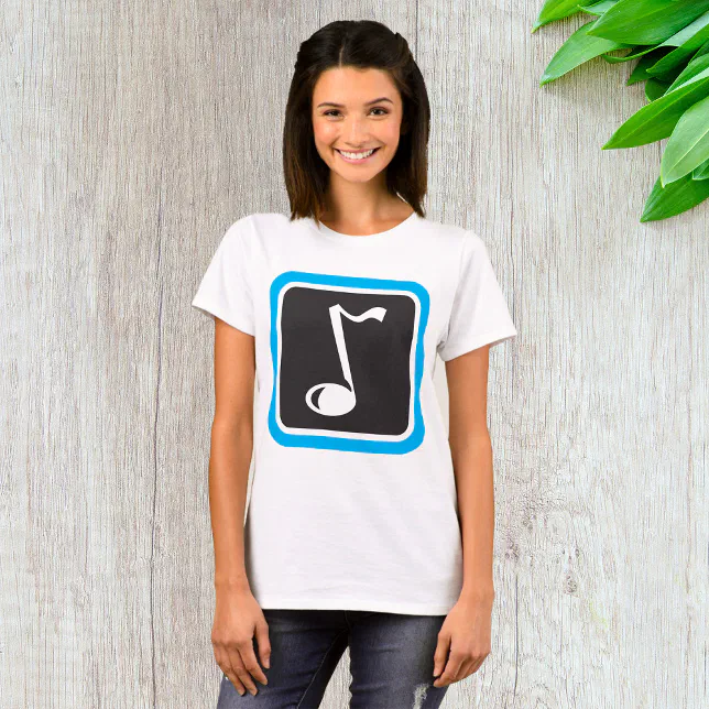 Music Note Bold Minimalist Musical Symbol T-Shirt | Zazzle