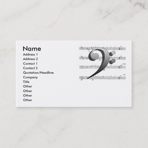 Customizable Music Note Business Card Customizable Card