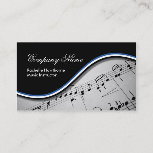 Music Note  Business Cards ~ Blue