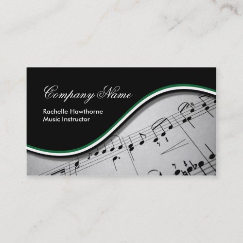 Music Note  Business Cards ~ green