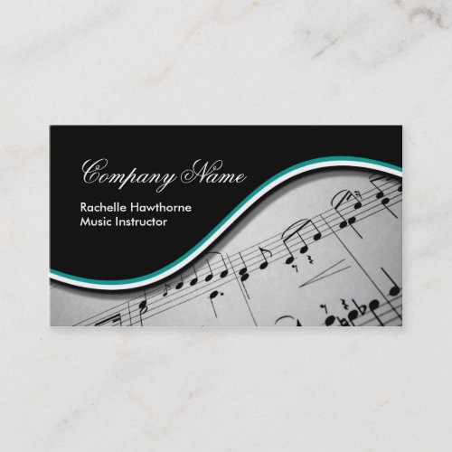 Music Note  Business Cards ~ teal