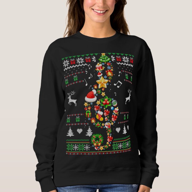 Music Note Christmas Ugly Sweater Musical Teacher  (Front)