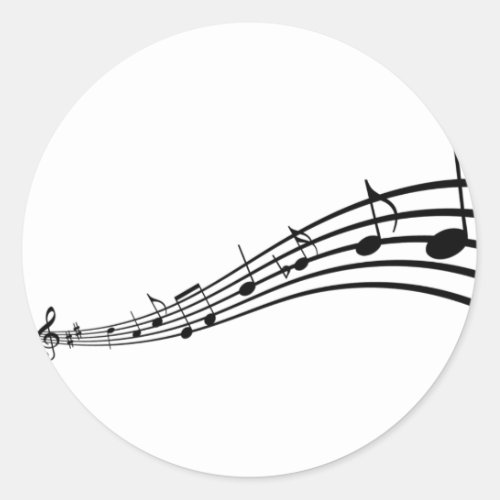 music note classic round sticker