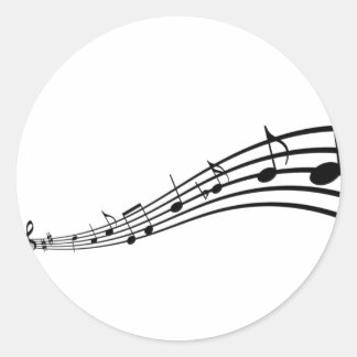 music note classic round sticker