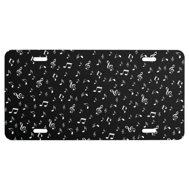 music, note, clef, band, symbol, shiny, elegant, license plate (Front)