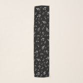 Choir Scarves  Black Chiffon Scarf Musical Notes