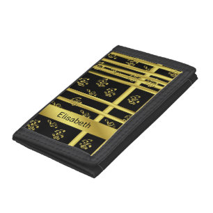 music, note, clef, band, symbol, shiny, elegant, tri-fold wallet