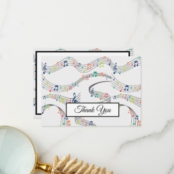 Music Note Colorful Pattern Music Theme Musician   Thank You Card by The_Music_Shop at Zazzle