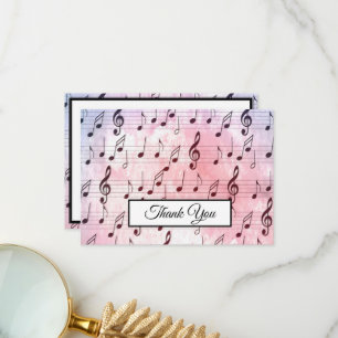 Music Note Colorful Pattern Music Theme Musician Thank You Card