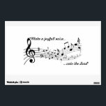 music note decal<br><div class="desc">This unique decal is perfect for any music room with its musical design and inspirational words from scripture, it truly is a joyful design.</div>