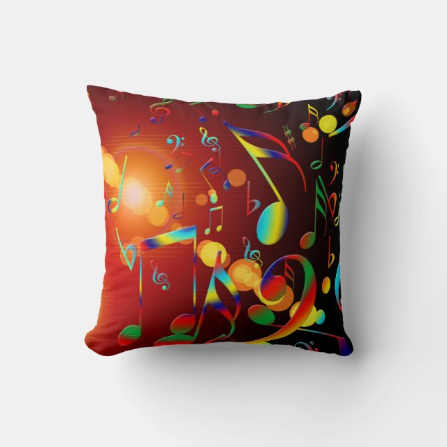 Music Note Design Throw Pillow (Front)