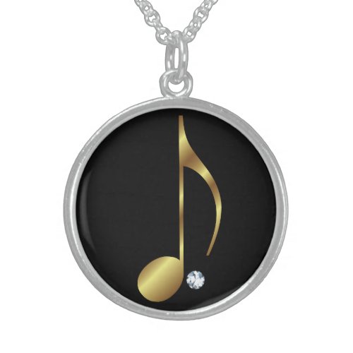 Music Note Diamond Necklace _ Golden Notes