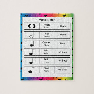 Music Note Educational Rainbow Jigsaw Puzzle