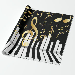 Music Note elegant Luxury piano keys Wrapping Paper