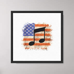 Music note for men gift american flag patriotic fu canvas print