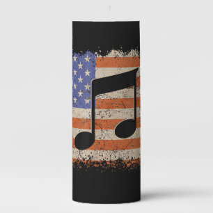 Music note for men gift american flag patriotic fu pillar candle