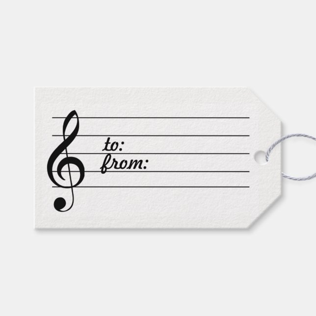 Music Note Gift Tag (Front (Horizontal))