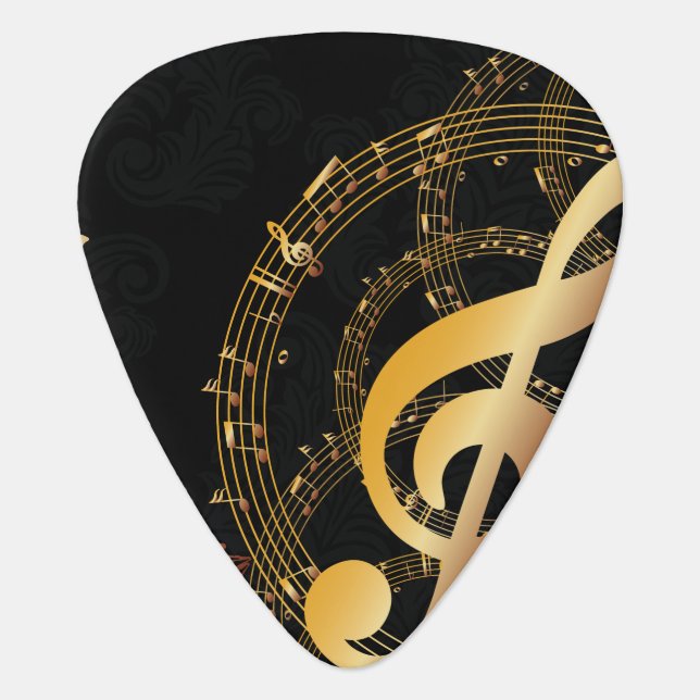 Music Note gold Luxury Guitar Pick (Front)