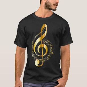 Music Note Gold Treble Clef Symbol T for T-Shirt