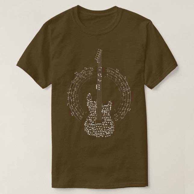 Music Note Guitar Cool Musical Design844 T-Shirt (Design Front)