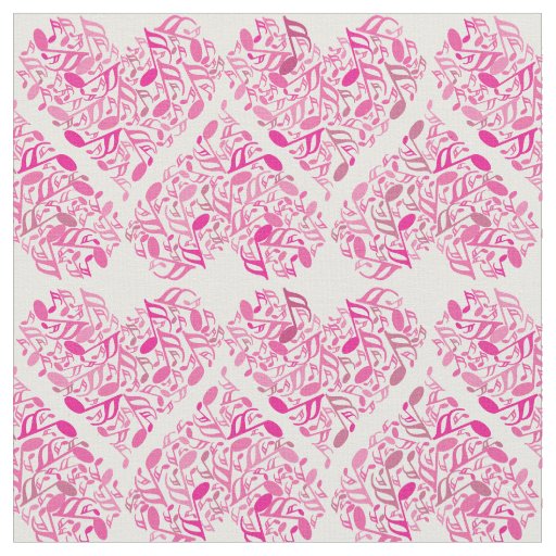 Music Note Heart Fabric