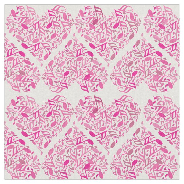 Music Note Heart Fabric (Close Up)