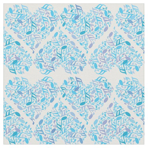 Music Note Heart Fabric