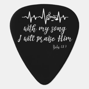 Music Note Heartbeat with Psalms Scripture Guitar Pick