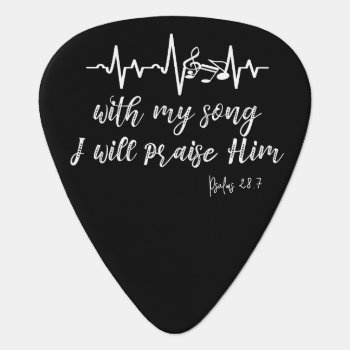 Music Note Heartbeat With Psalms Scripture Guitar Pick by Christian_Quote at Zazzle