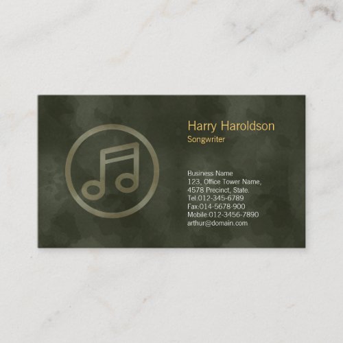 Music Note Icon Music Songwriter Business Card
