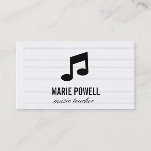 Music Note III  Music Sheet Business Card