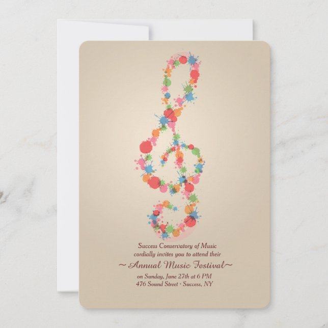 Music Note Invitation (Front)
