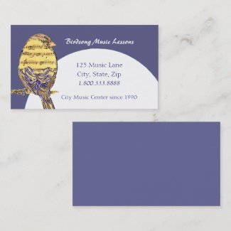 Music Note Lessons Bird Custom Business Card