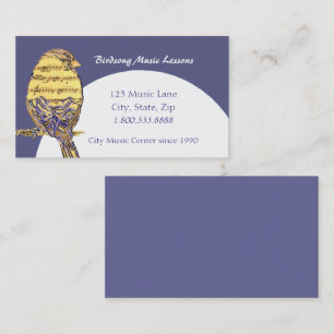 Music Note Lessons Bird Custom Business Card