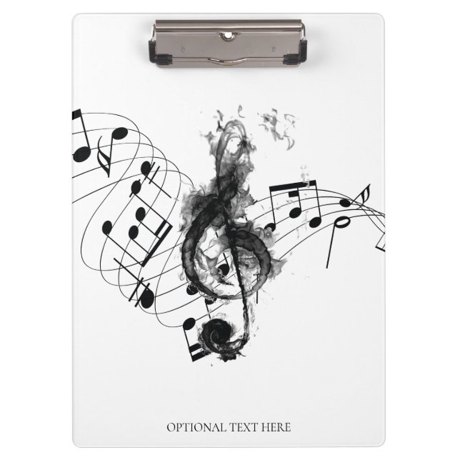 Music Note Luxury black and white Clipboard (Front)